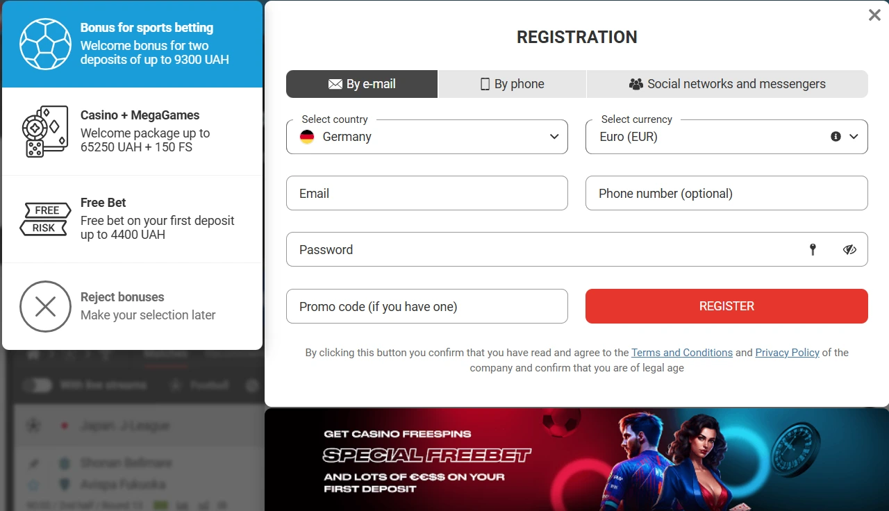 Megapari casino: Registration Process.